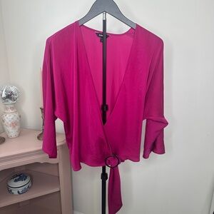Express Vibrant Pink Blouse SMALL